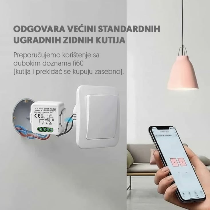 Wi-Fi smart prekidač-modul, 1x10A
