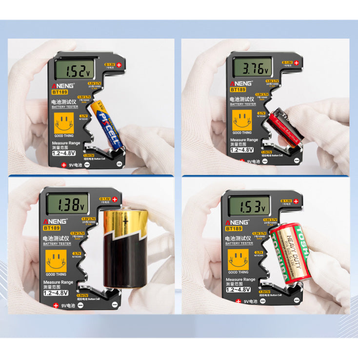 Tester baterija (AA,AAA,C,D),9V,Li-Ion,dugmaste