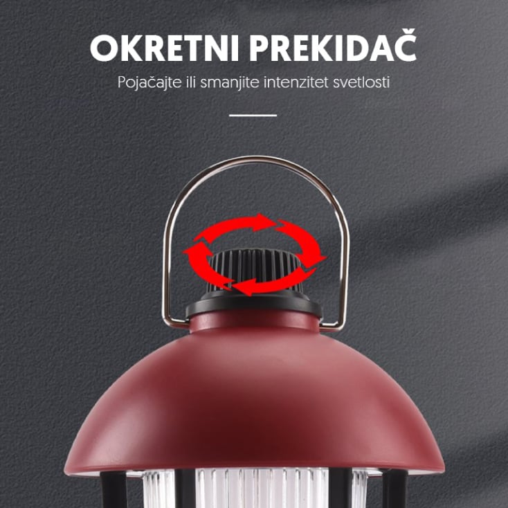 Prenosna LED punjiva lampa crvena