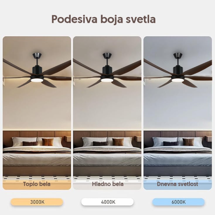 PROSTO plafonski ventilator sa LED svetlom 167cm