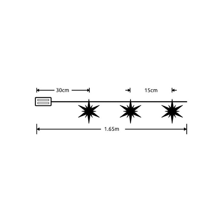LED svetleći niz "zvezde" 1.35m