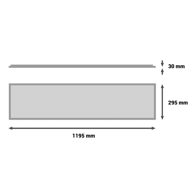 LED panel 48W, 100lm/W, 6500K, 295x1195