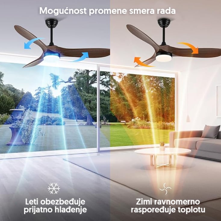 PROSTO plafonski ventilator sa LED svetlom 132cm