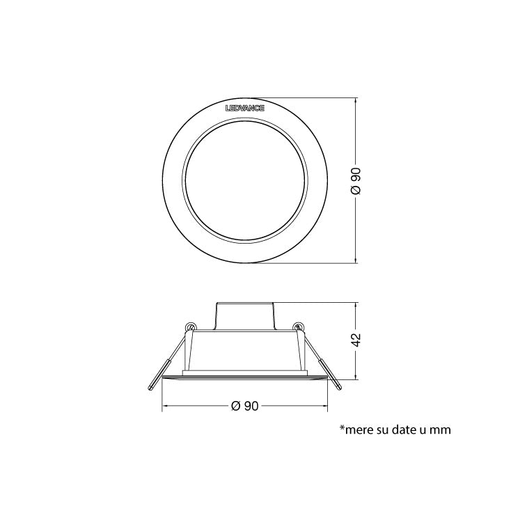 LEDVANCE LED ugradna panel lampa 4W 3000K
