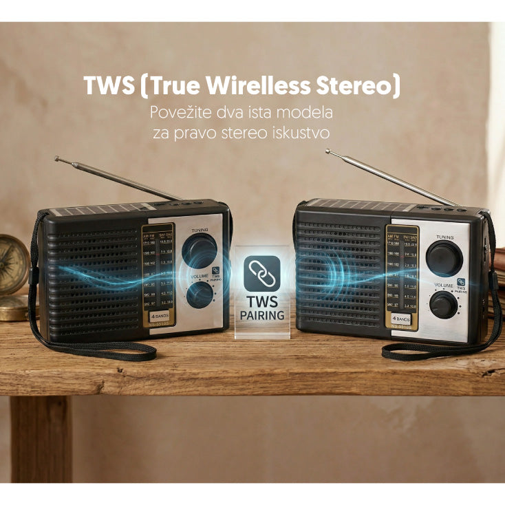 Solarni prenosni Bluetooth radio prijemnik 5510S