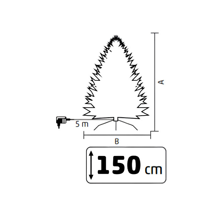 Veštačka jelka 150cm sa osvetljenjem i snegom