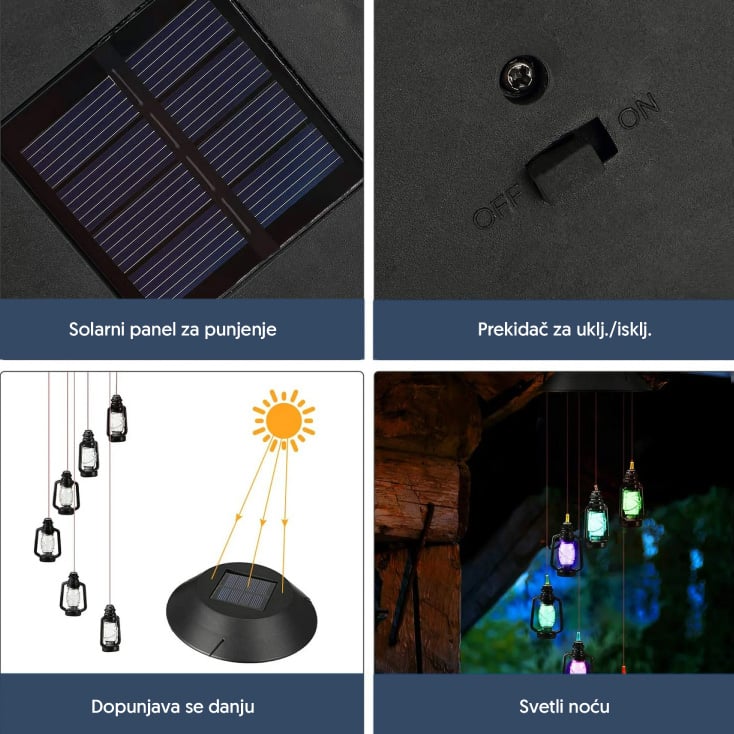 Viseća solarna LED lampa mini fenjeri