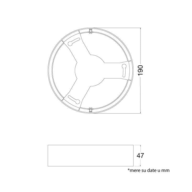 Crni nosač za ugradni LED panel 18W