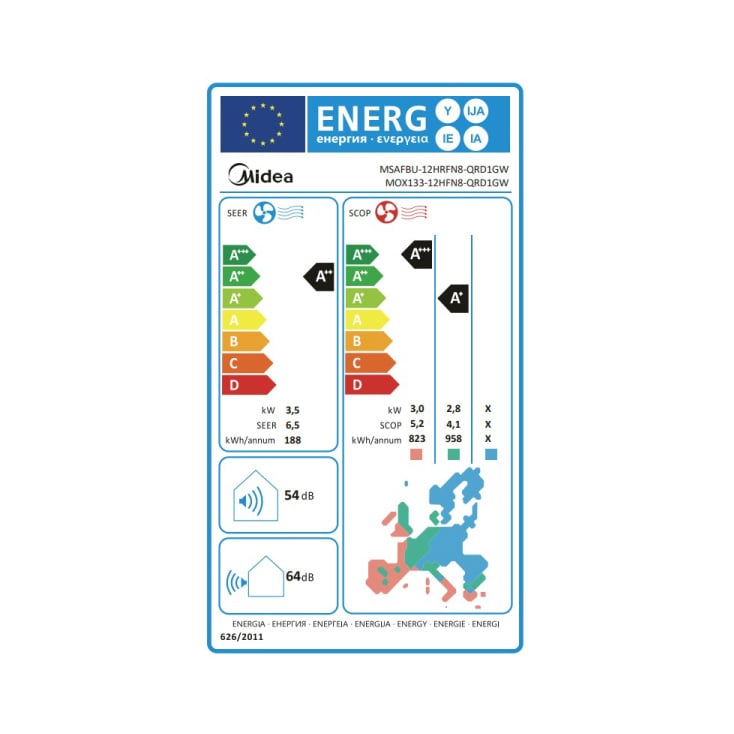 Inverter klima uređaj MIDEA MSAFBU-12HRFN8-QRD1GW