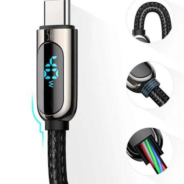 USB kabel LEMI 100W, Digital Display, pleteni