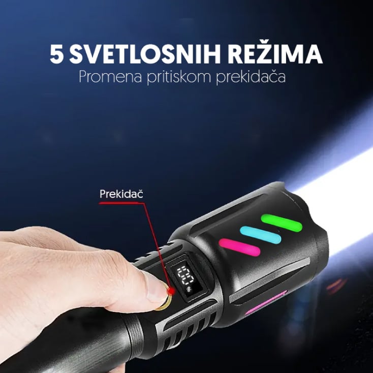 Ručna LED lampa, WHITE LASER LED 1800mAh