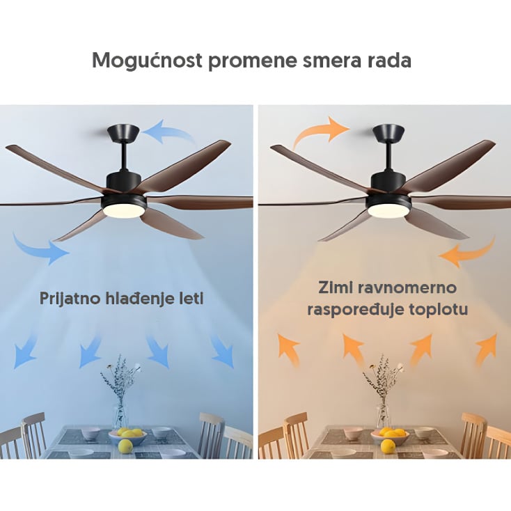 PROSTO plafonski ventilator sa LED svetlom 167cm