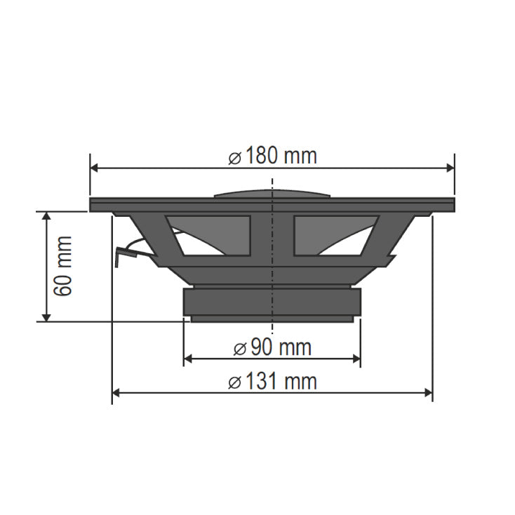 Nepromočivi ugradni zvučnici 165mm 75W crni