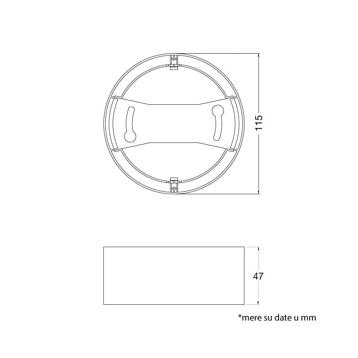 Crni nosač za ugradni LED panel 8W