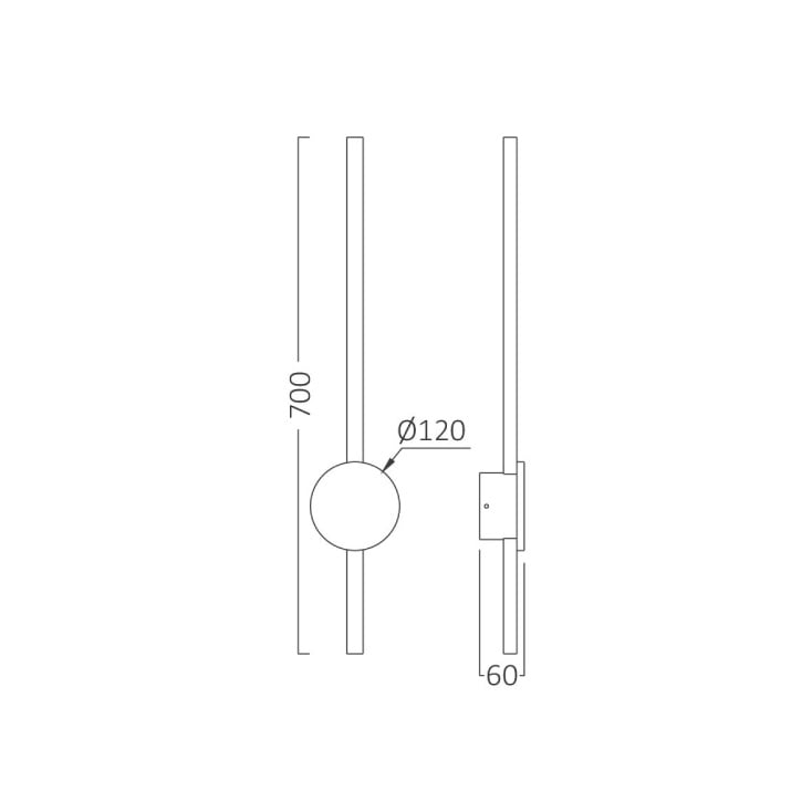 BRAYTRON crna zidna LED lampa 16W
