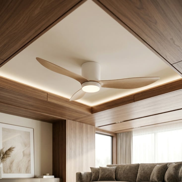 PROSTO plafonski vent. 132cm, 3 elise, LED svetlo