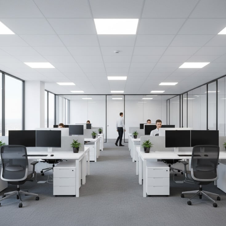 LED panel 2u1 48W, 100lm/W, 6500K, 595x595