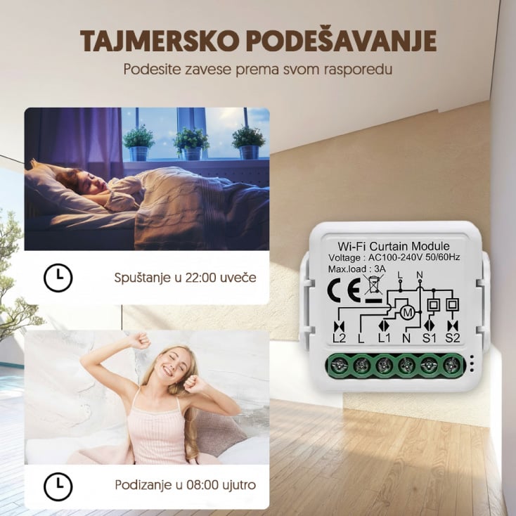Wi-Fi smart modul za roletne 1x3A