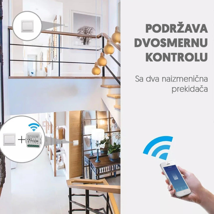 Wi-Fi smart prekidač-modul bez N provodnika, 100W