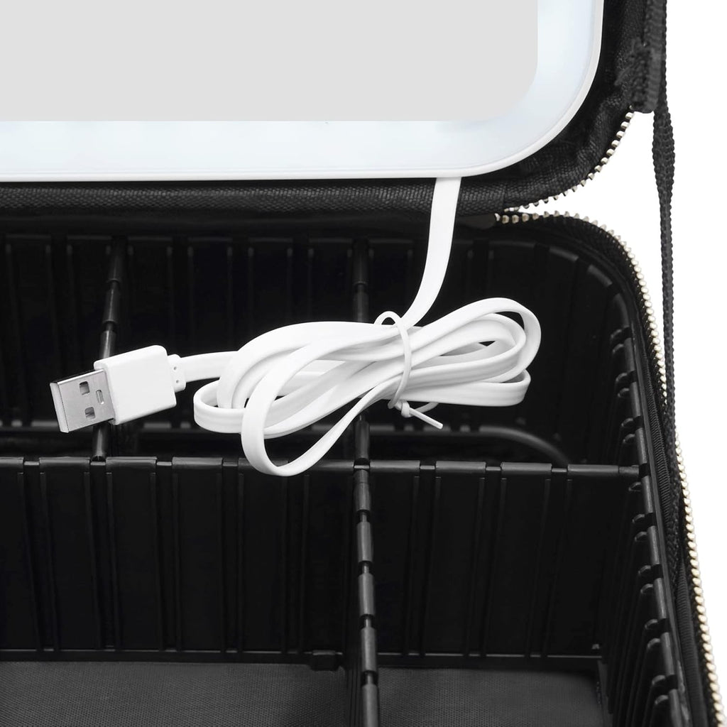 Kofer za šminku sa LED ogledalom i 3 para magnetnih trepavica