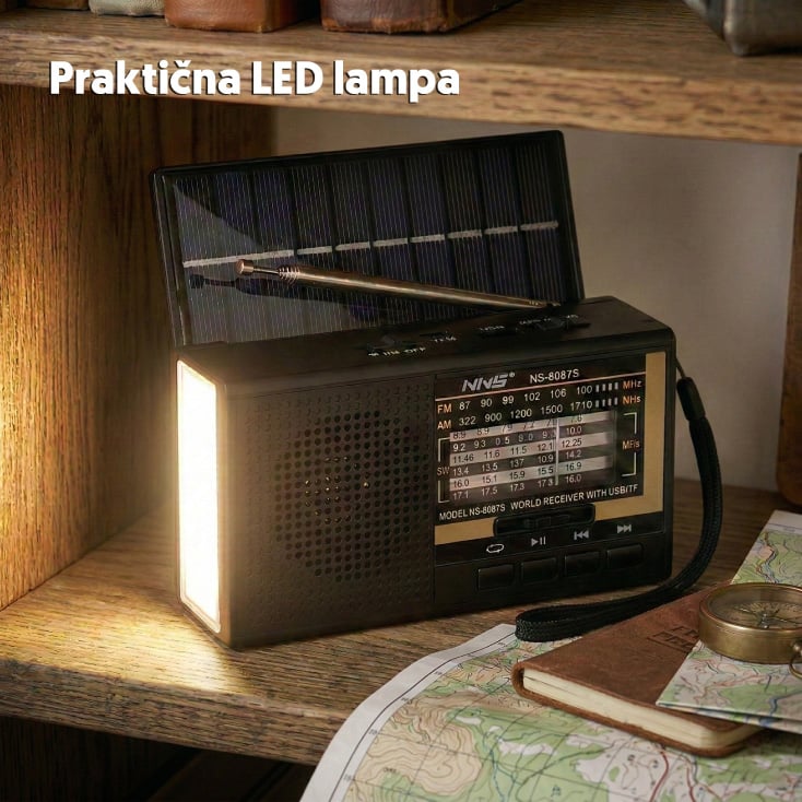 Solarni prenosni Bluetooth radio prijemnik 8087S