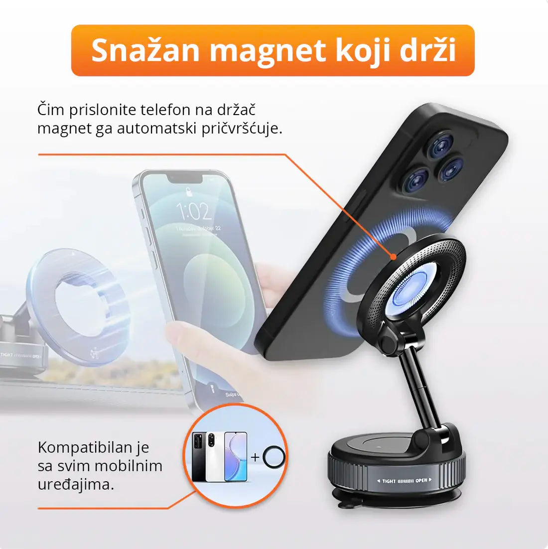 MagGrip – Magnetni vakuumski držač za telefon 
