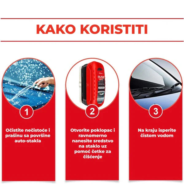 Četka za uklanjanje masnih naslaga sa vetrobrana (2 kom.) – sa hidrofobnim efektom